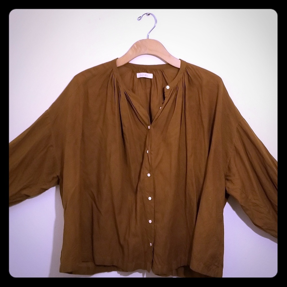 DÔEN Jane blouse Mustard/Tabacoo color size MEDIUM